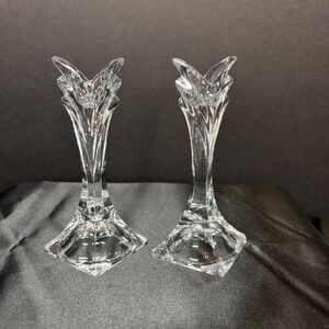 Vintage Mikasa Lead Crystal Tulip‎ Candle Sticks 5 1/2"